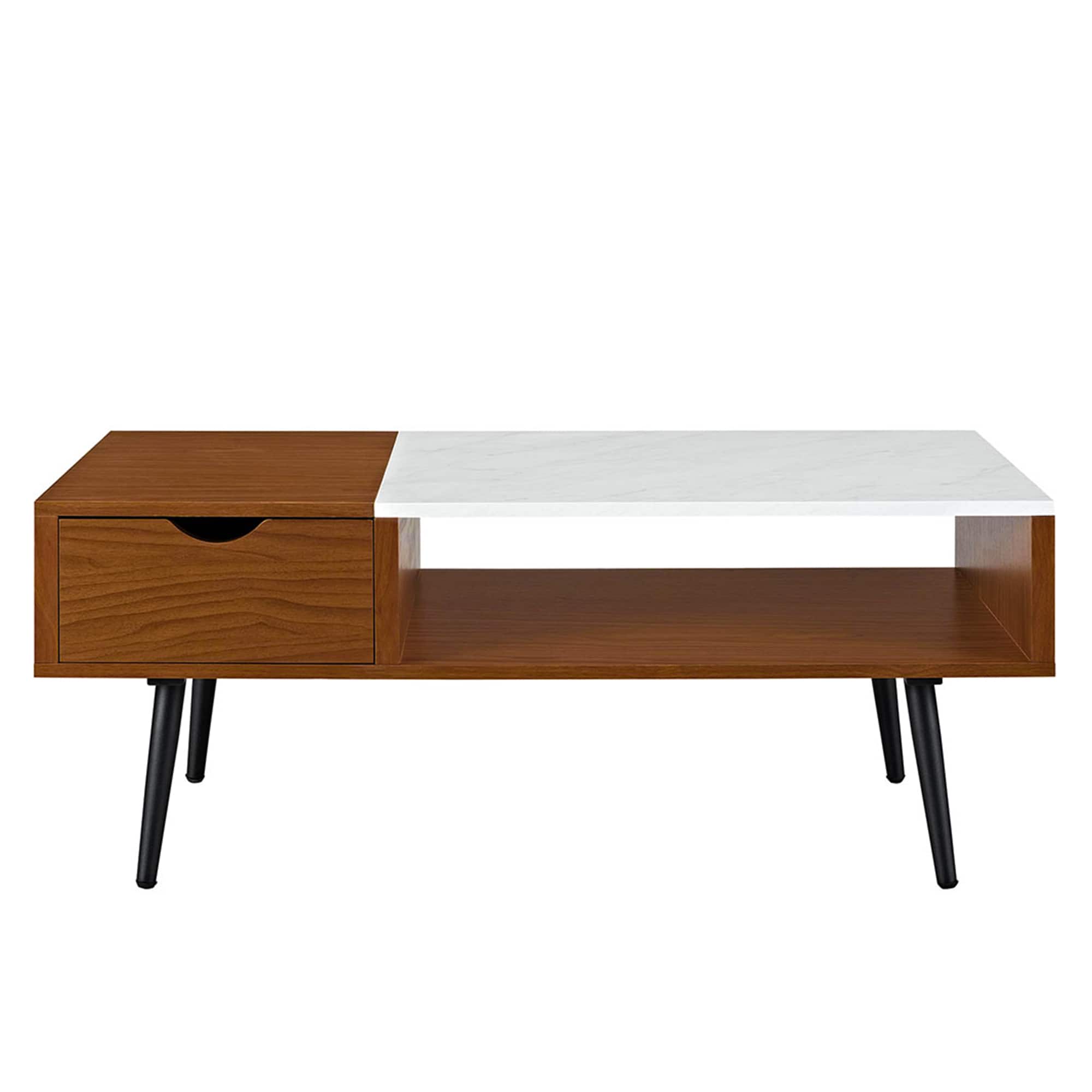Acorn Mid Century Modern Faux Marble Coffee Table